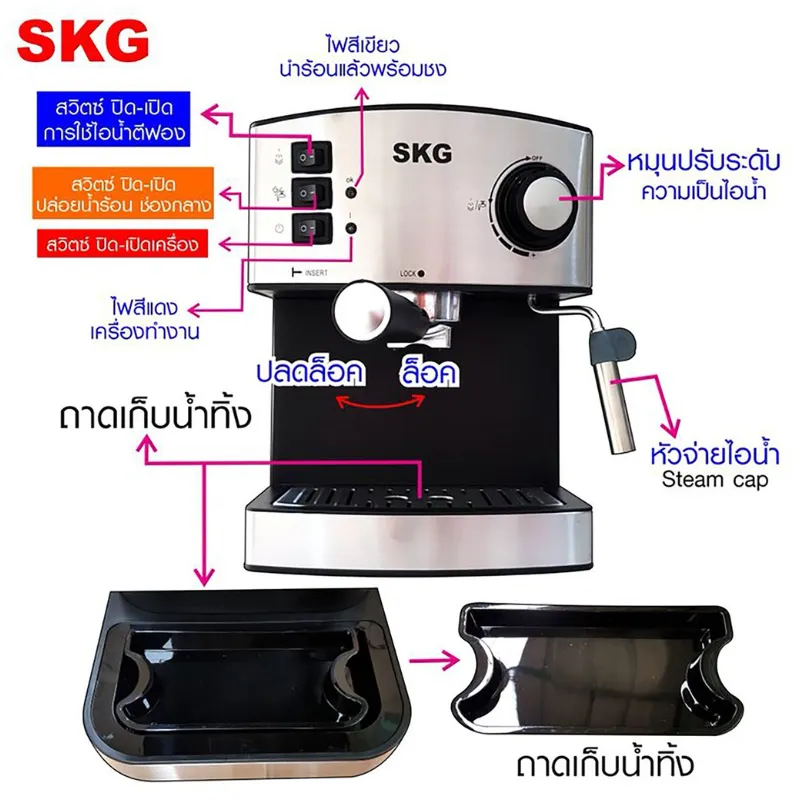 SKG SK-1205 เครื่องชงกาแฟสด 1.6 ลิตร